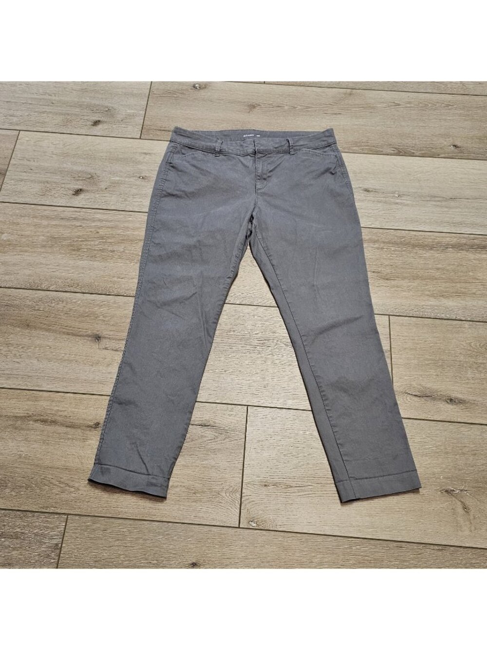 Old Navy Pixie Pants Women's Size 10 Gray Straight Leg Flat Front Stretch